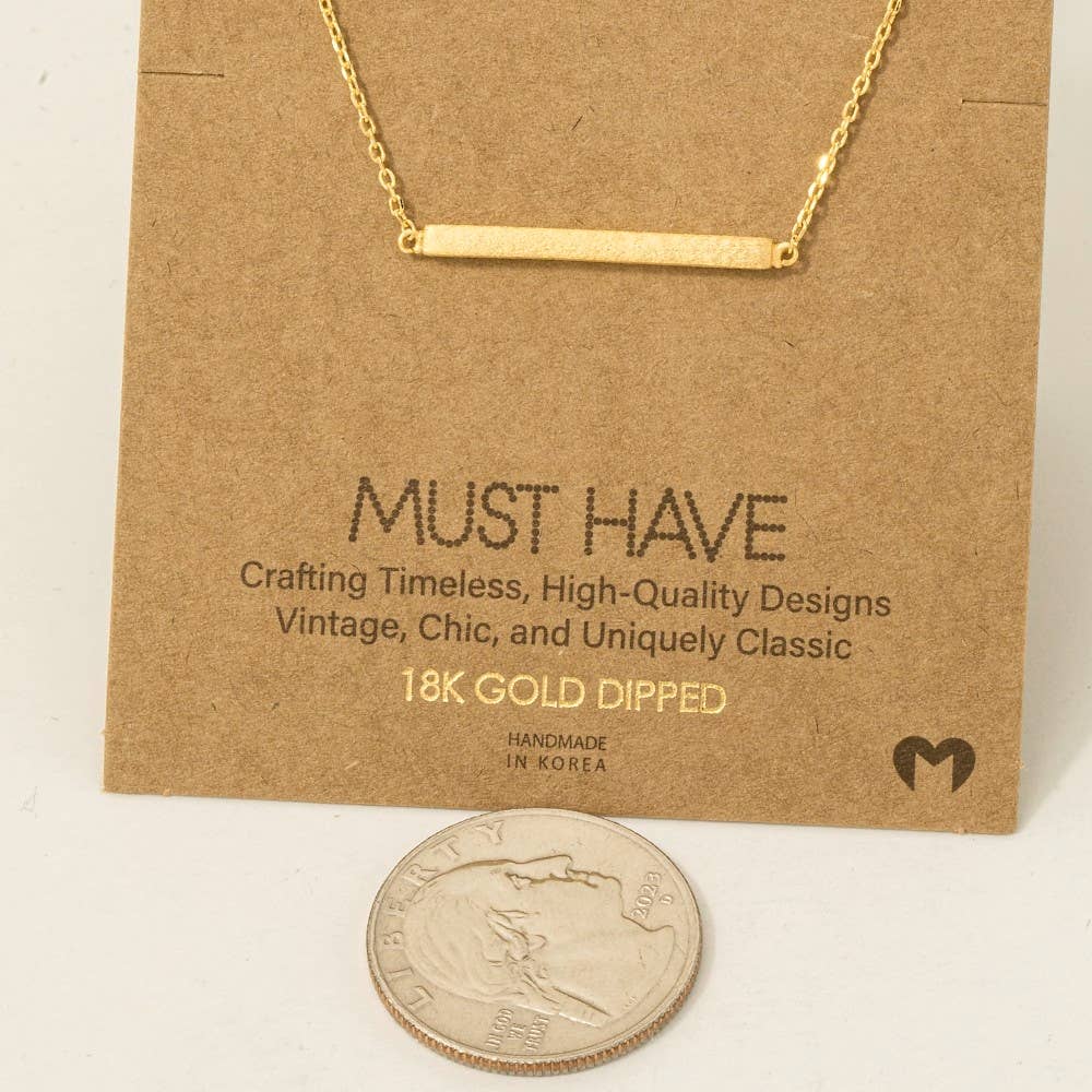Arton Gold Dipped Thin Bar Pendant Necklace (2 Colors!)