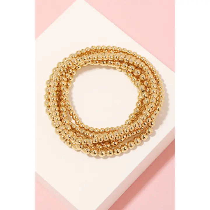 Ray Gold Bead Bracelet Set