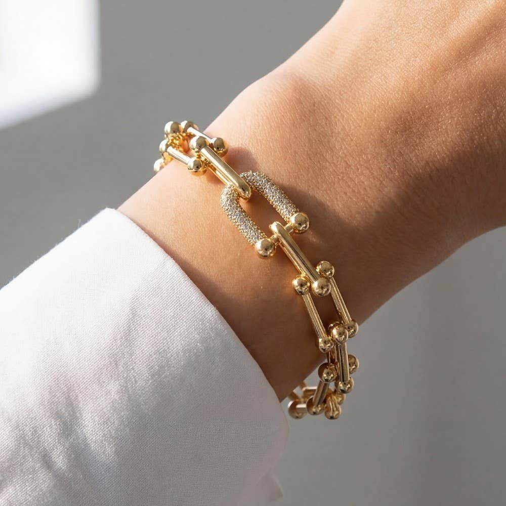 Vellama Gold Dipped Chain Clasp Bracelet