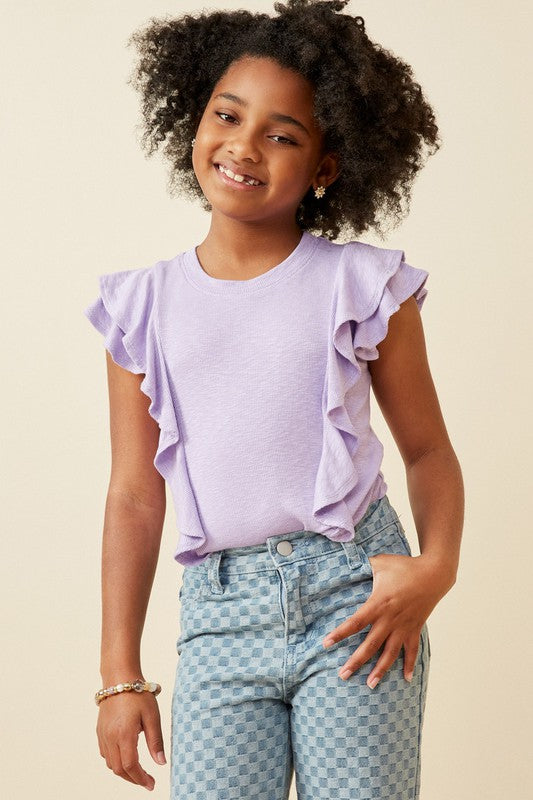 Sulley Ribbed Ruffle Tank KIDS FINAL SALE