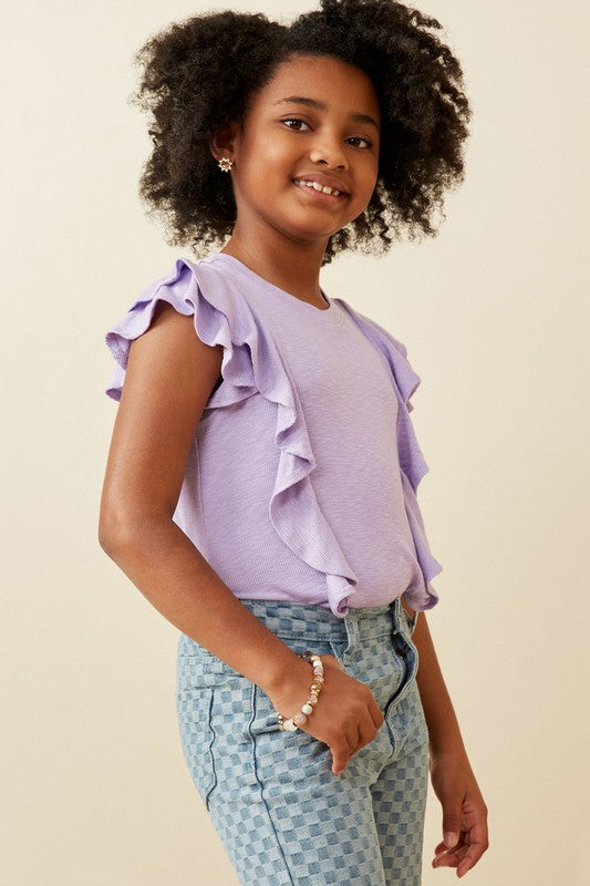 Sulley Ribbed Ruffle Tank KIDS FINAL SALE