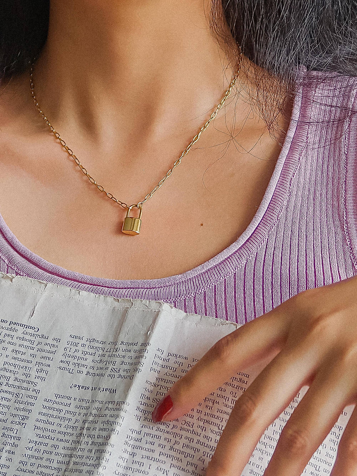 Flânerie by MAIQ Locky 18K Non-Tarnish Lock Chain Necklace