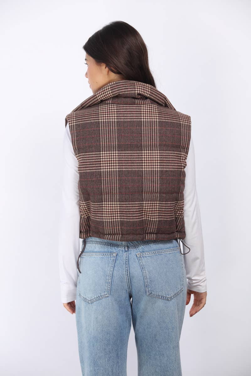 Gayle Plaid Puffer Vest