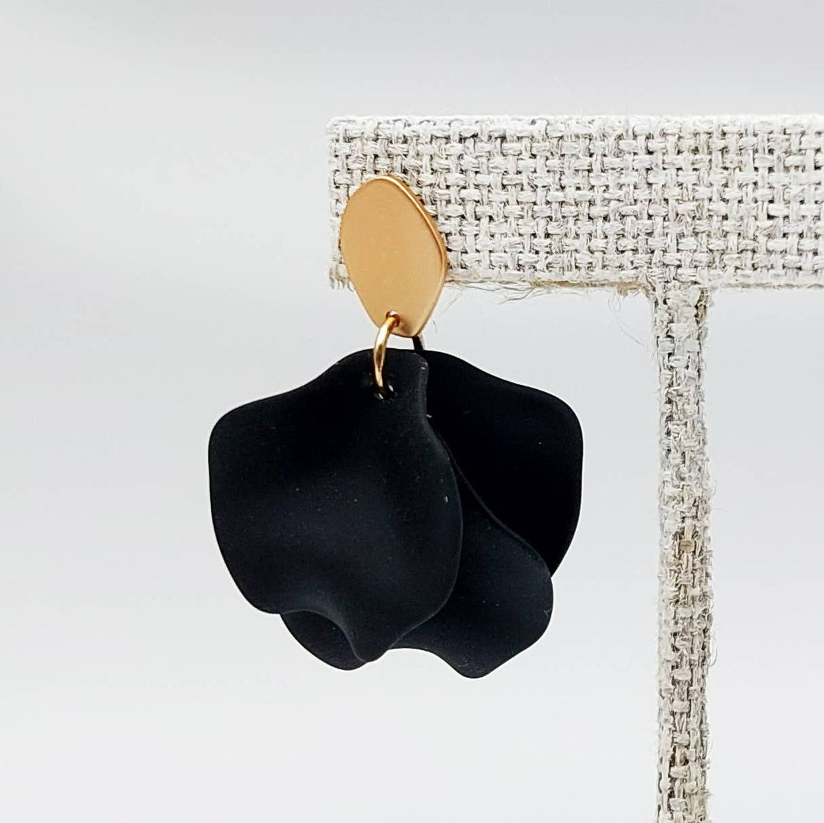 Donner Black Petal Drop Earrings