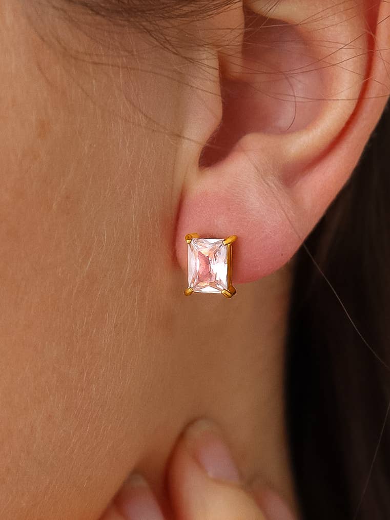 Flânerie by MAIQ Avenn 18K Gold Non-Tarnish Round CZ Flat Back Earrings