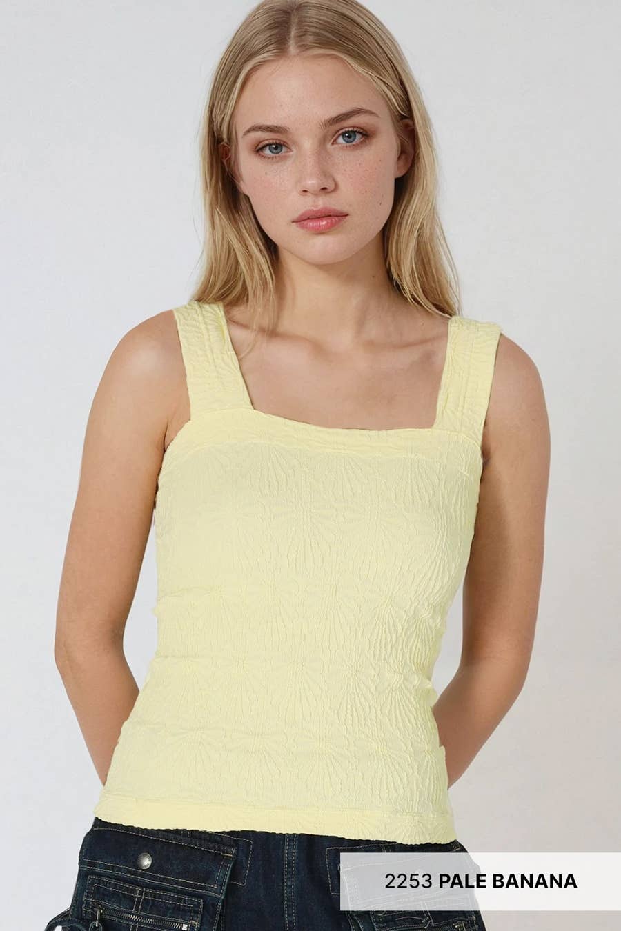 NIKIBIKI Lace Textured Square Top (2 Colors!)