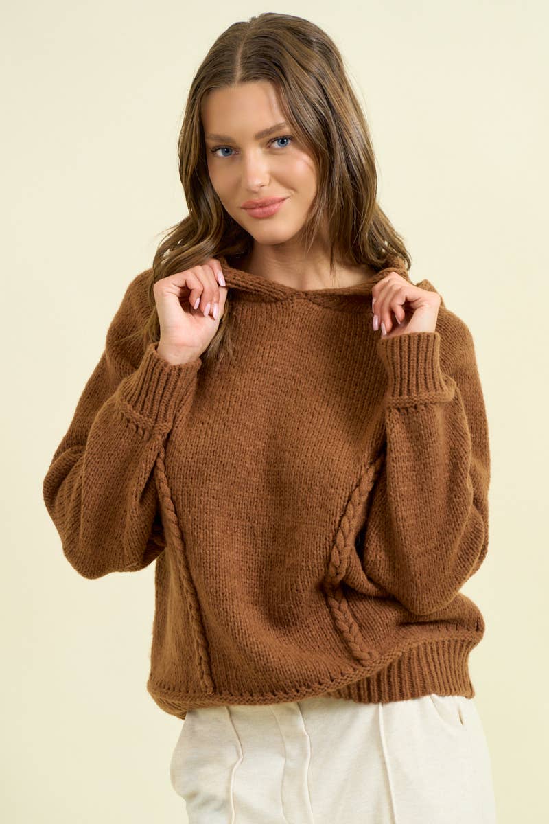 Gayte Braided Hooded Sweater -In stores 10/10!