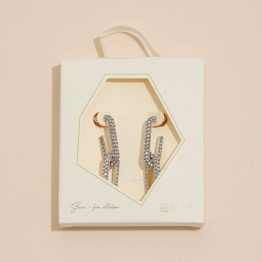 Harly Linked 18K Gold Dip CZ Dangling Earrings