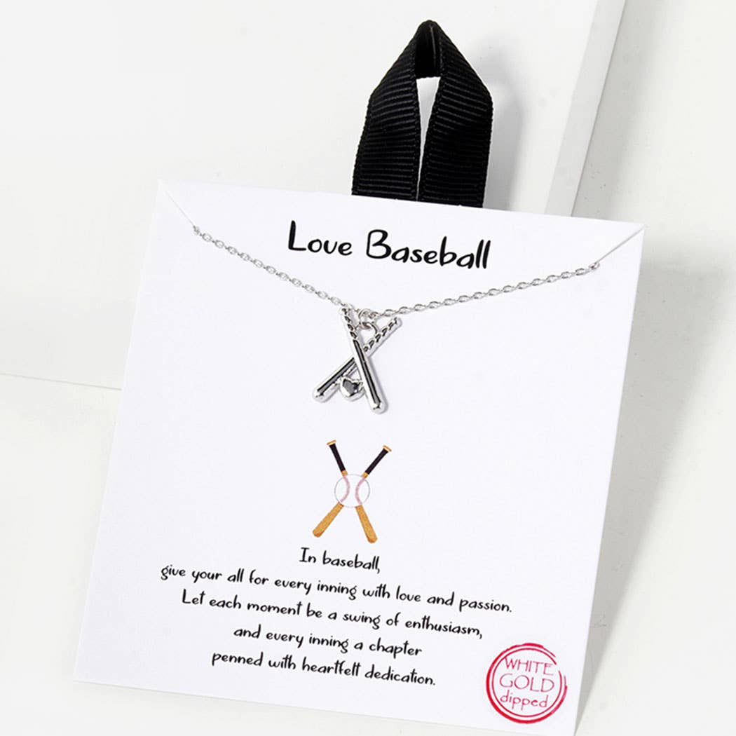 Nelli 18K Gold White Gold Dipped Baseball Necklace