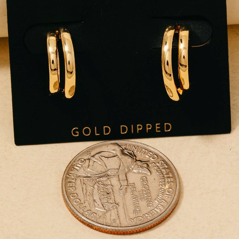 Marcus Gold Dipped Double Layered Hoop Earrings