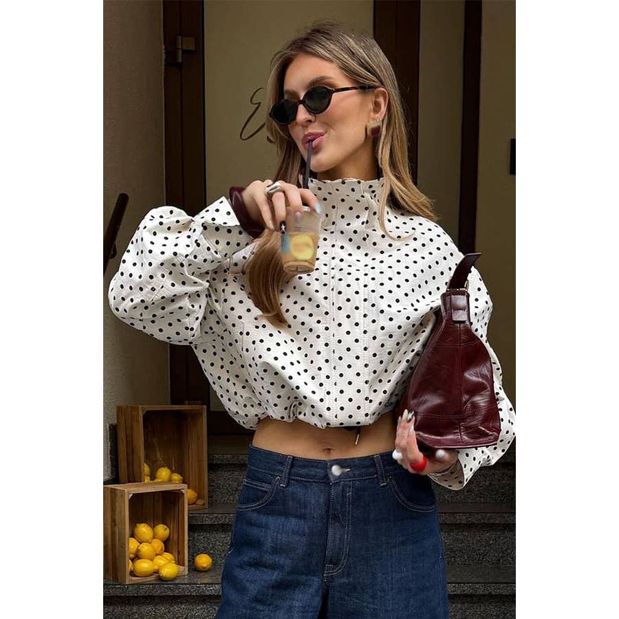 Zayne Polka Dot Printed Jacket