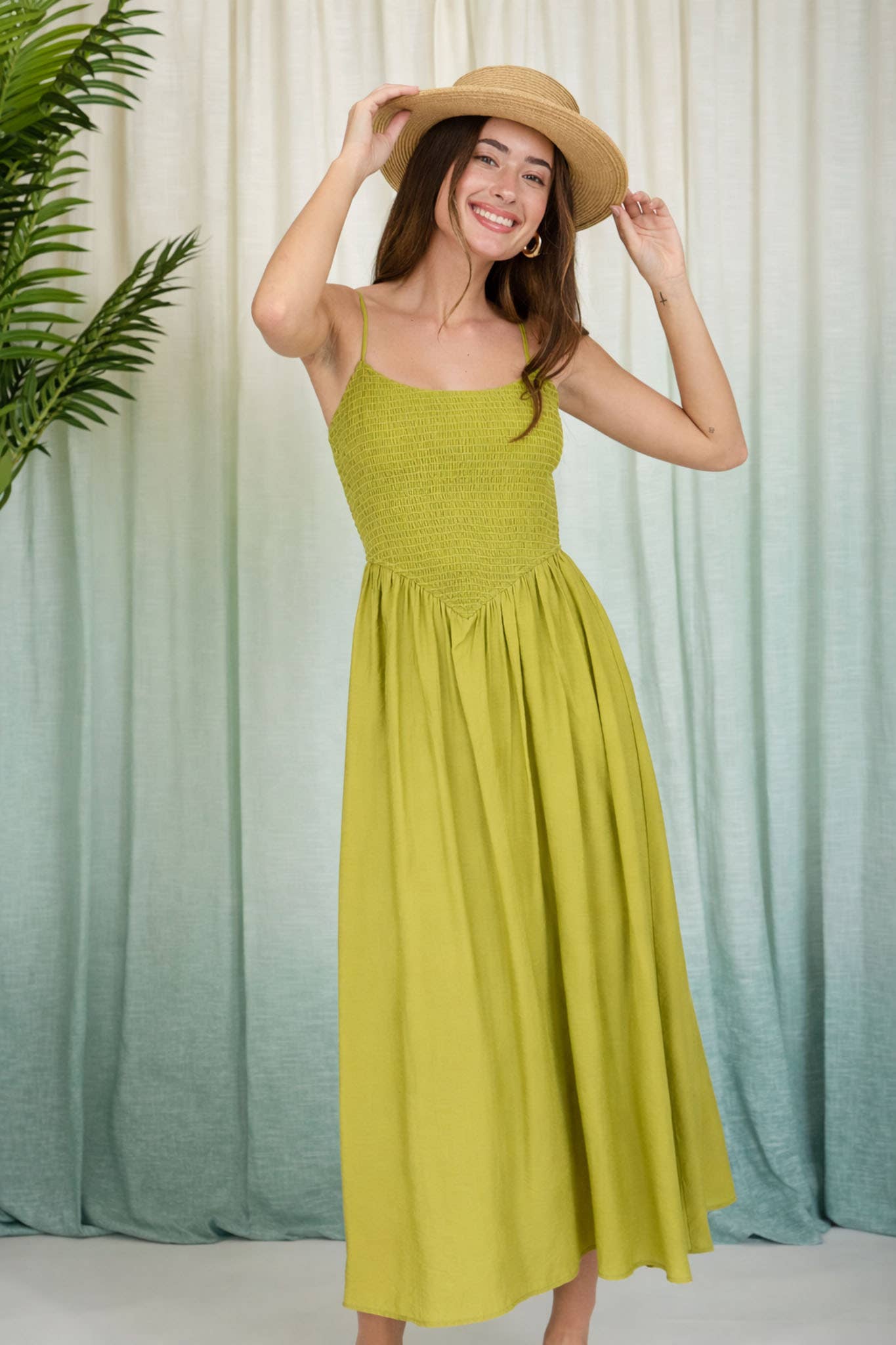 Maya Smocked Midi Dress