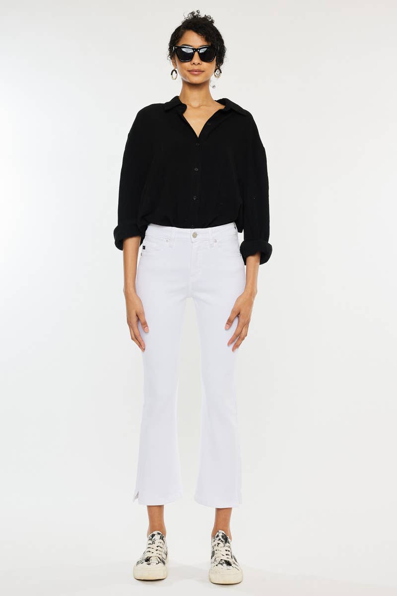 KANCAN Korina High Rise White Flare Jeans