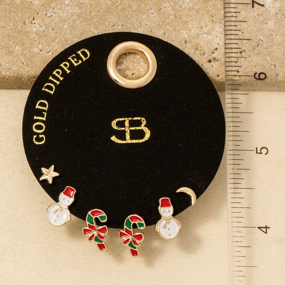 Christmas Theme Stud Earrings Set