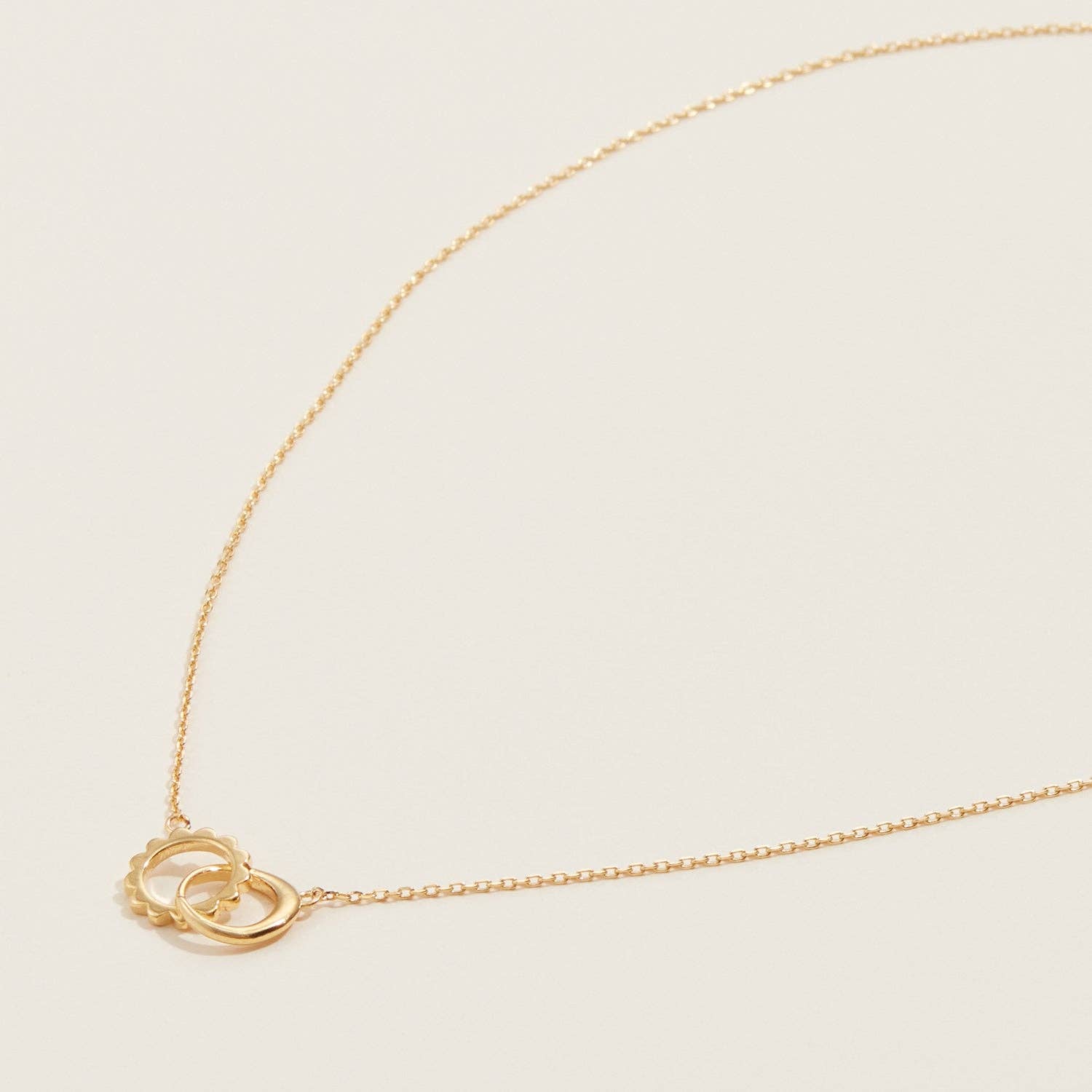 Haven Gold Dipped Dainty Interlocking Circle Necklace