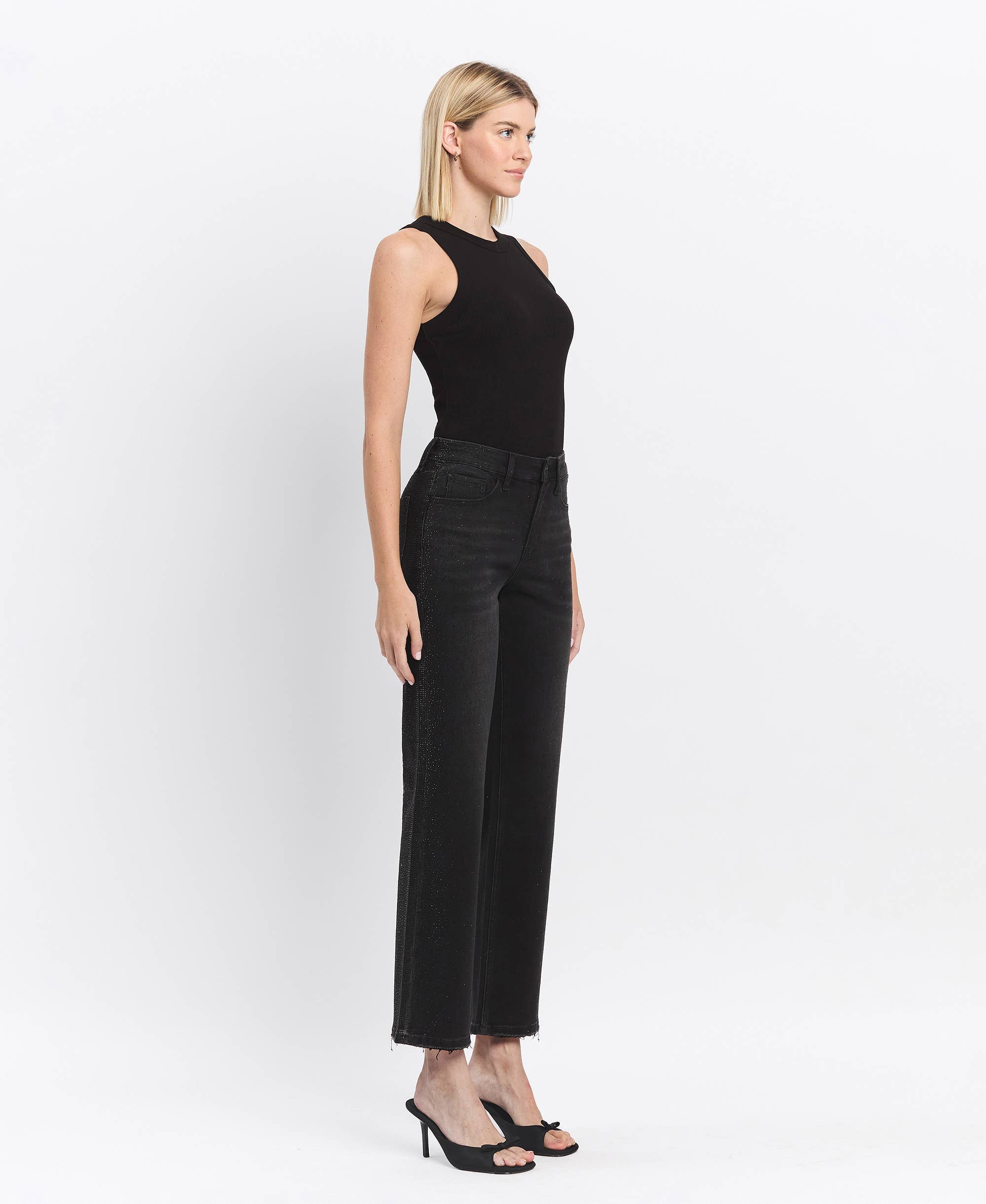 Vervet Ace High Rise Slim Rhinestone Jeans