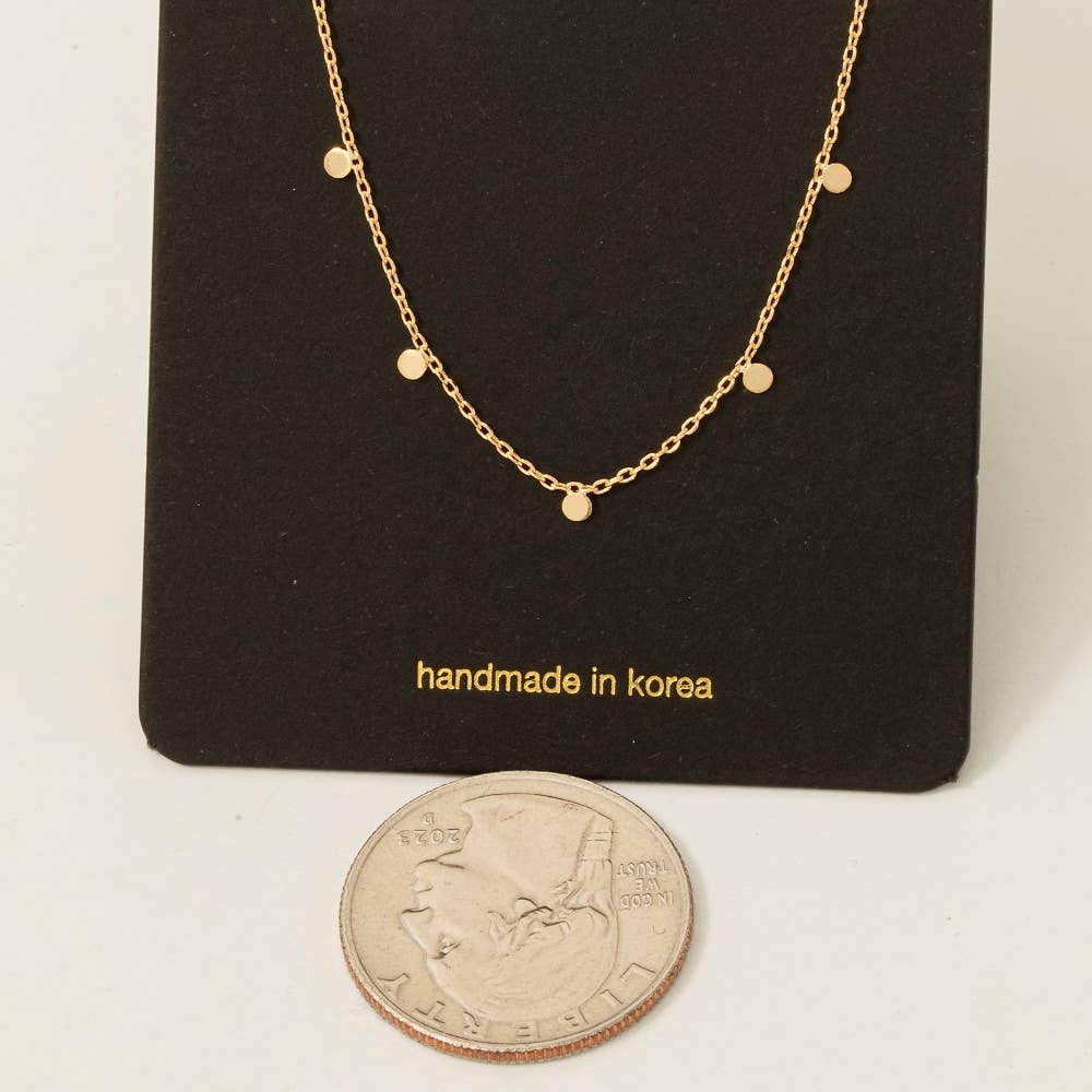 Angelina Dainty Mini Disc Station Necklace