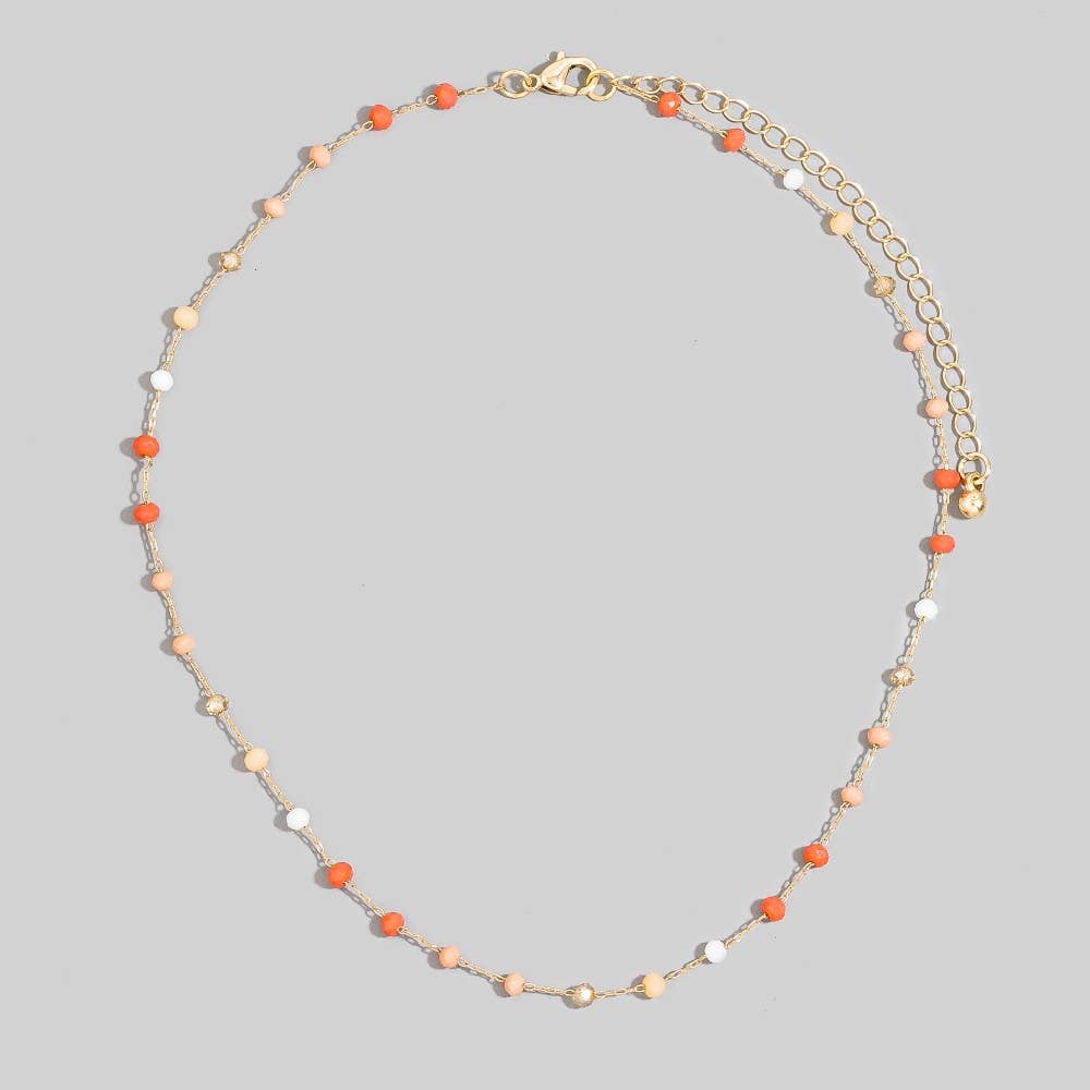 Soilee Assorted Dainty Bead Station Chain Necklace
