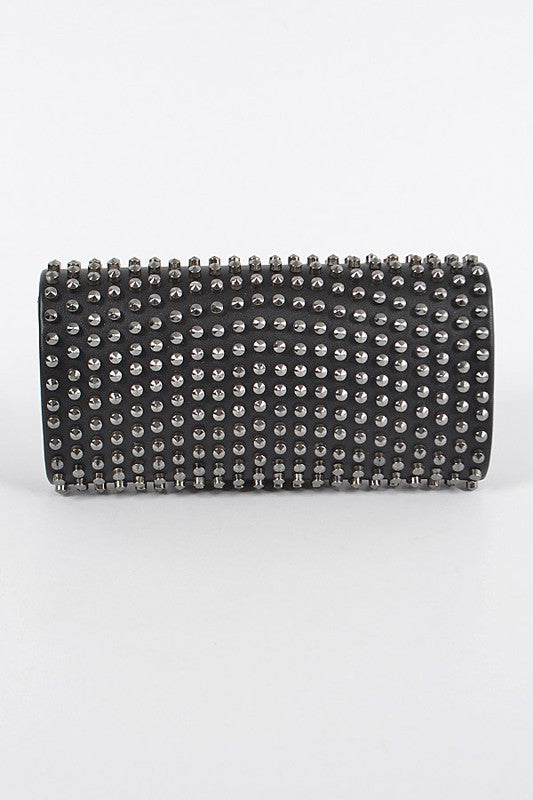 Dandy Studded Leather Clutch