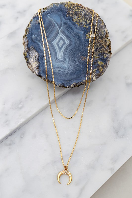 Mixen Crescent Charm Necklace (2 Colors!) FINAL SALE