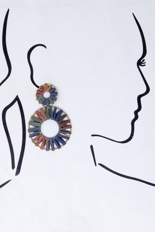 Ceryl Dangle Straw Earrings