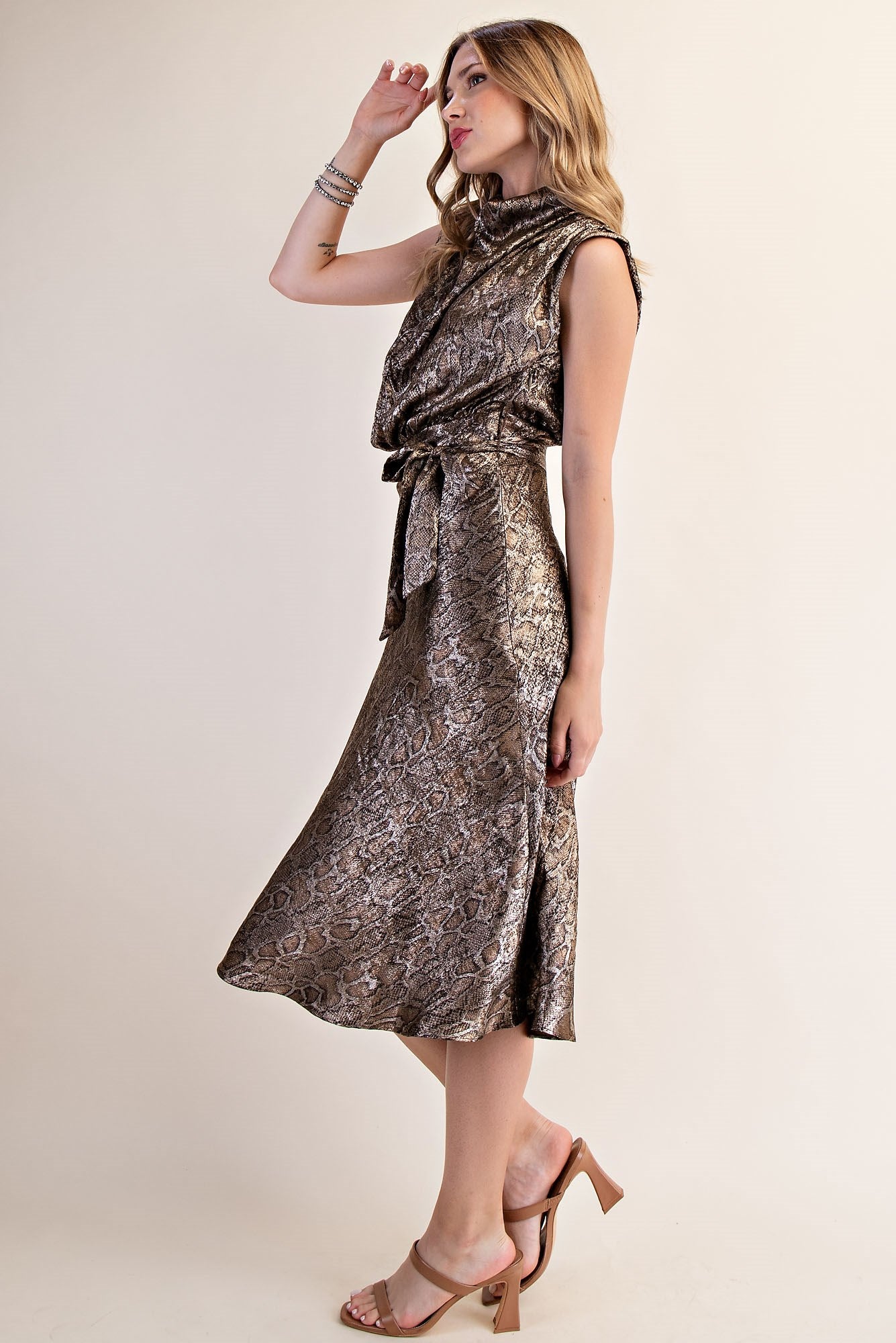 Liza Print Cowl Neck Dress
