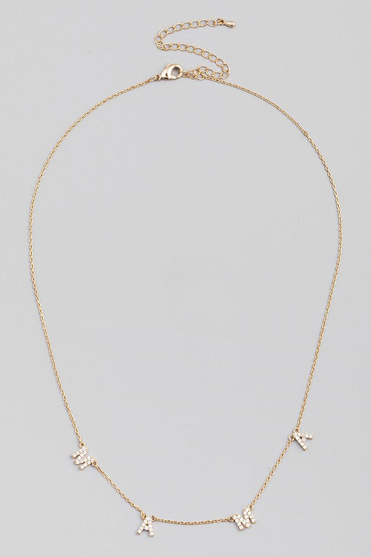 Lenny Rhinestone Mama Necklace (2 Colors!)