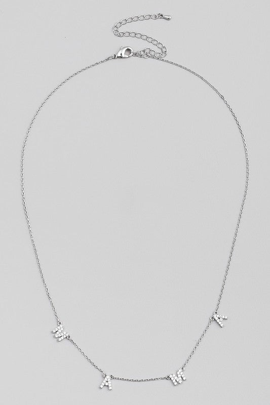 Lenny Rhinestone Mama Necklace (2 Colors!)