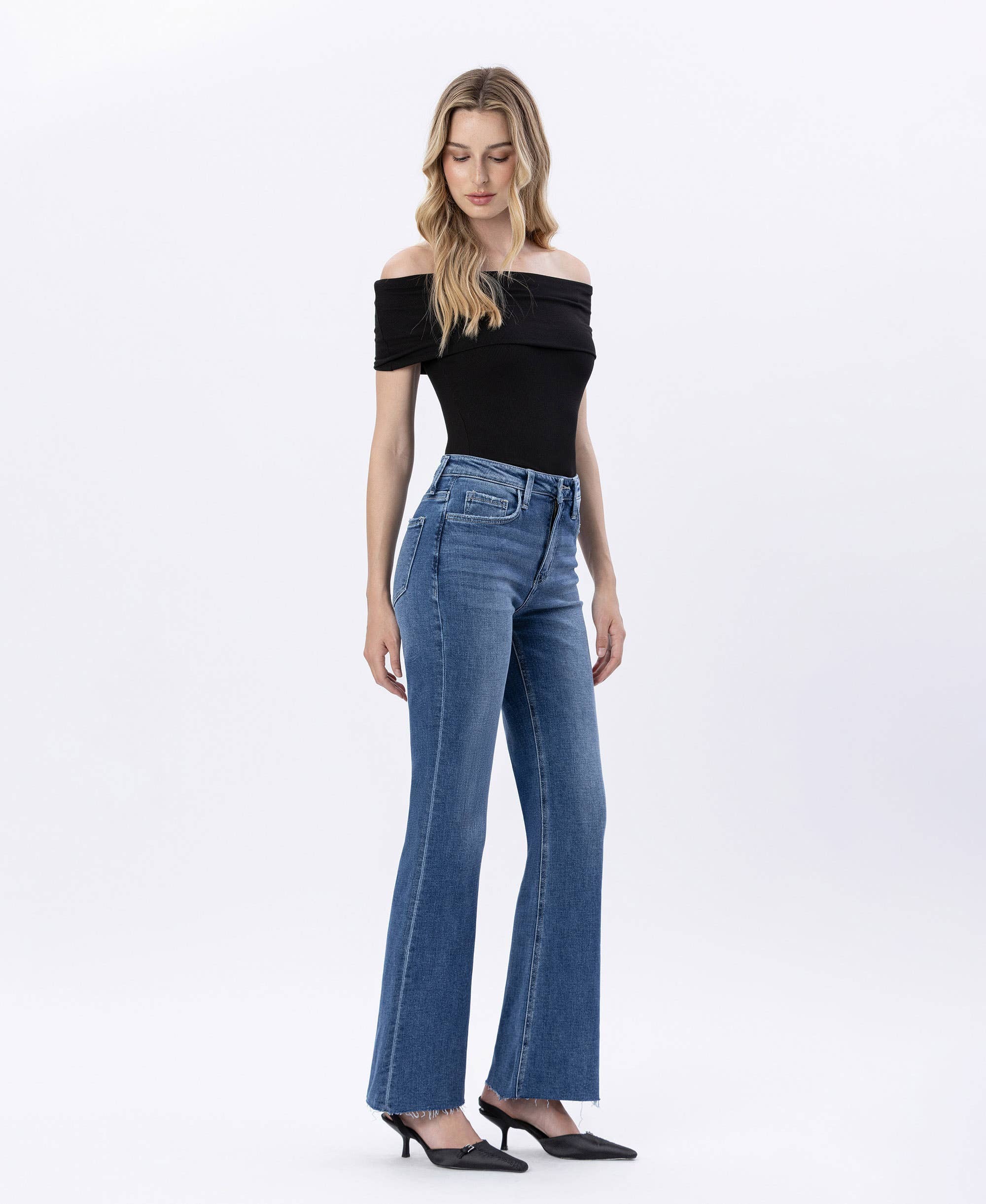 Vervet Toya High Rise Relaxed Flare Jeans