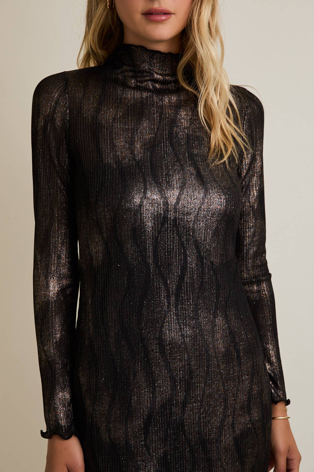 Elli Mock Neck Midi Dress