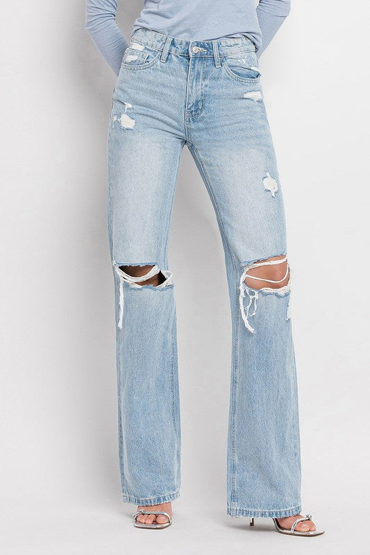 VERVET Sunny Straight Leg Distressed Jeans FINAL SALE