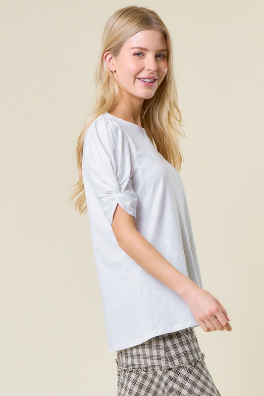 Starry White Puff Sleeve Top