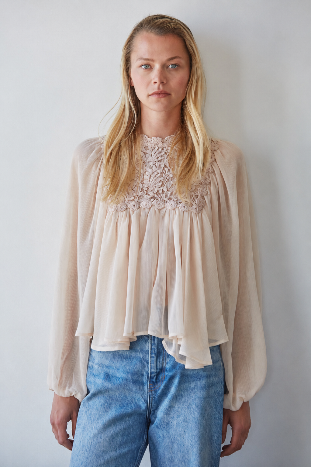 Creighton Floral Lace Mock Top