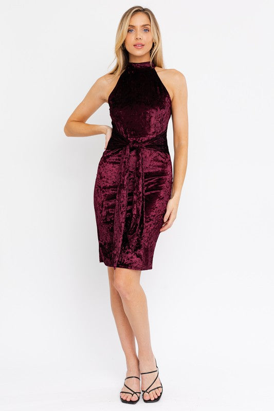Furn Velvet Halter Dress FINAL SALE