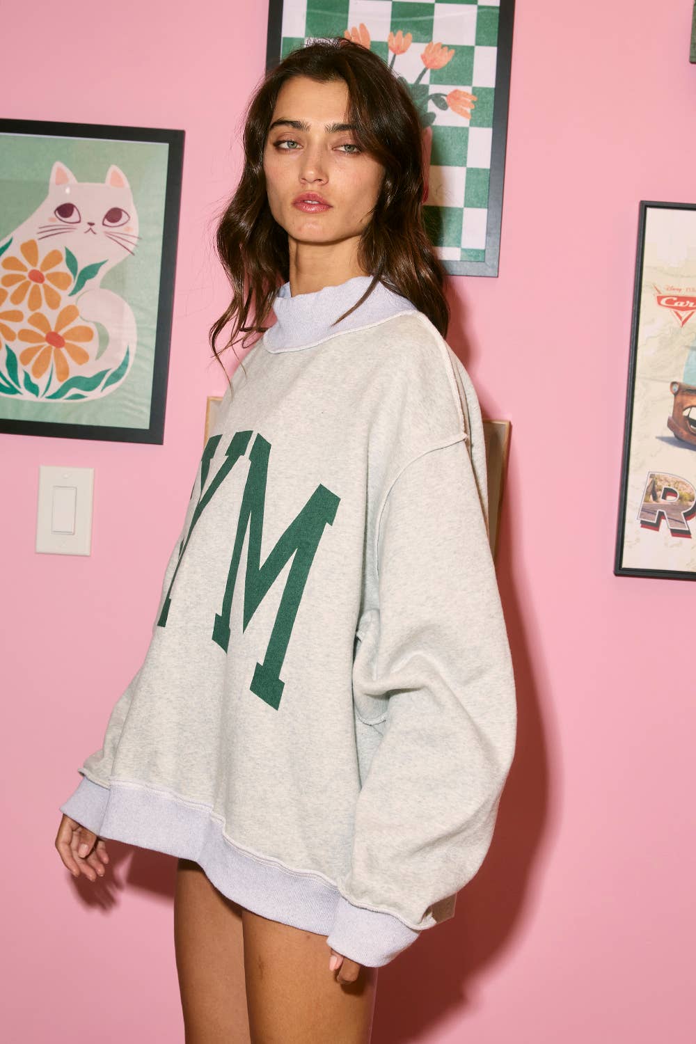 Vita 'GYM & BED' Print Reversible Mockneck Sweatshirt PREORDER