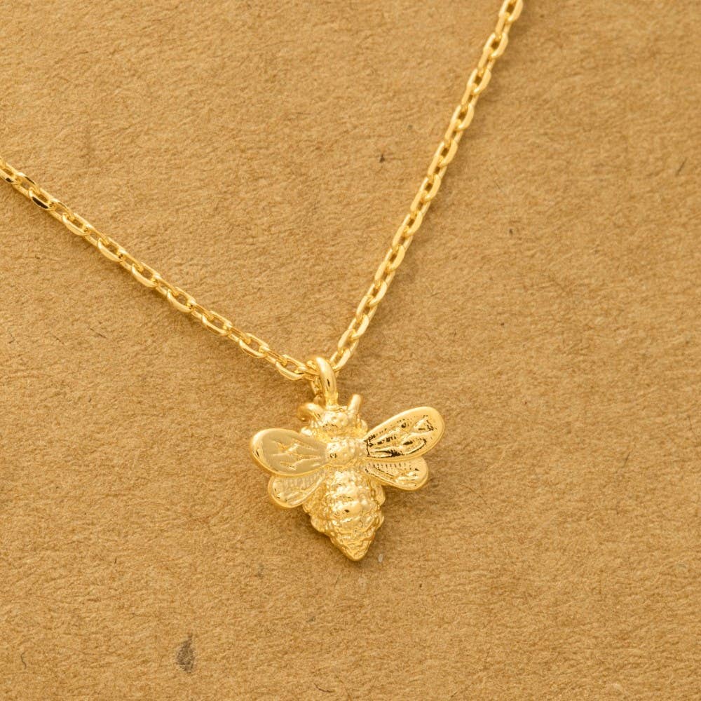 Aka Gold Dipped Mini Bee Pendant Necklace