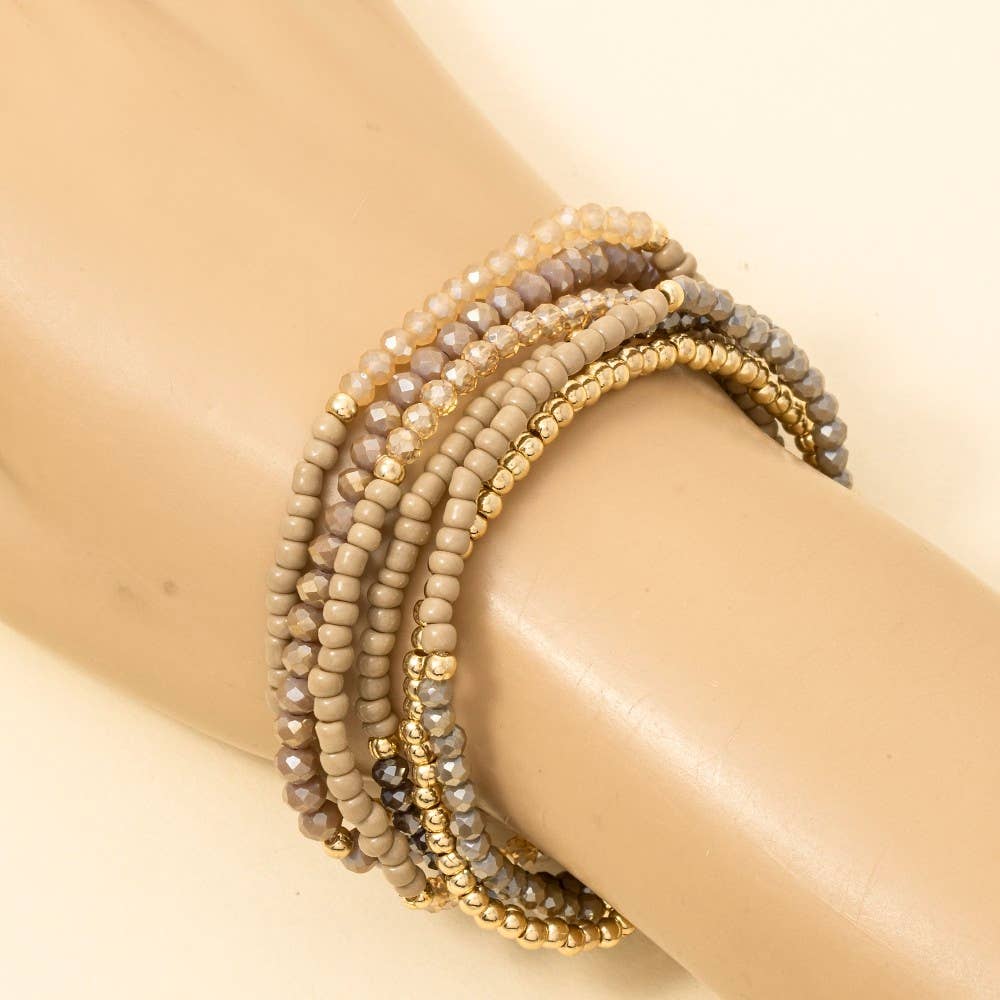 Piet Metallic Beaded Bracelet Set