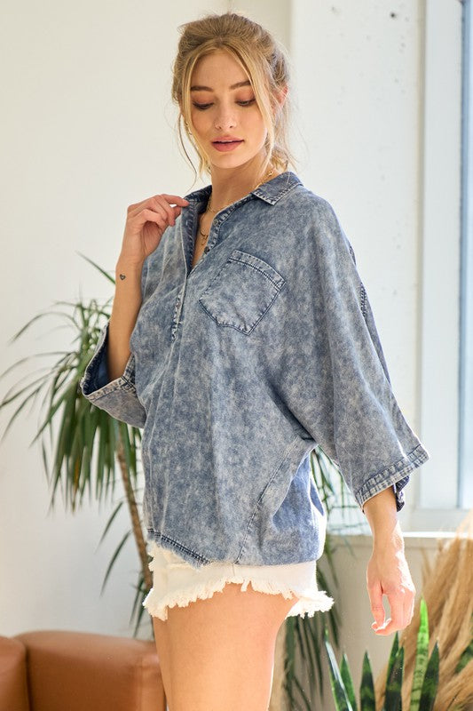 Ajay Dolman Denim Shirt FINAL SALE