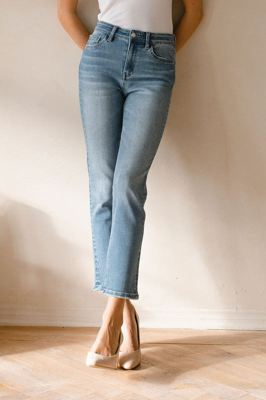 Walsh High Rise Cropped Straight Jeans