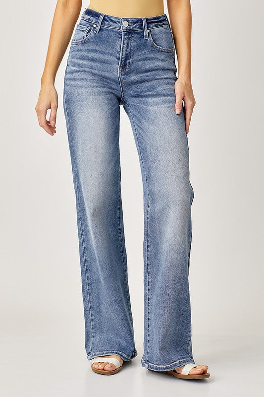 RISEN Jodi Mid Rise Wide Leg Jeans