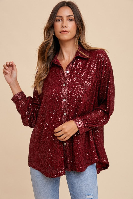 Sarah Sequin Shirt FINAL SALE