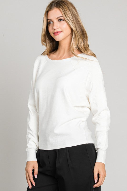 Amee Texture Off White Sweater