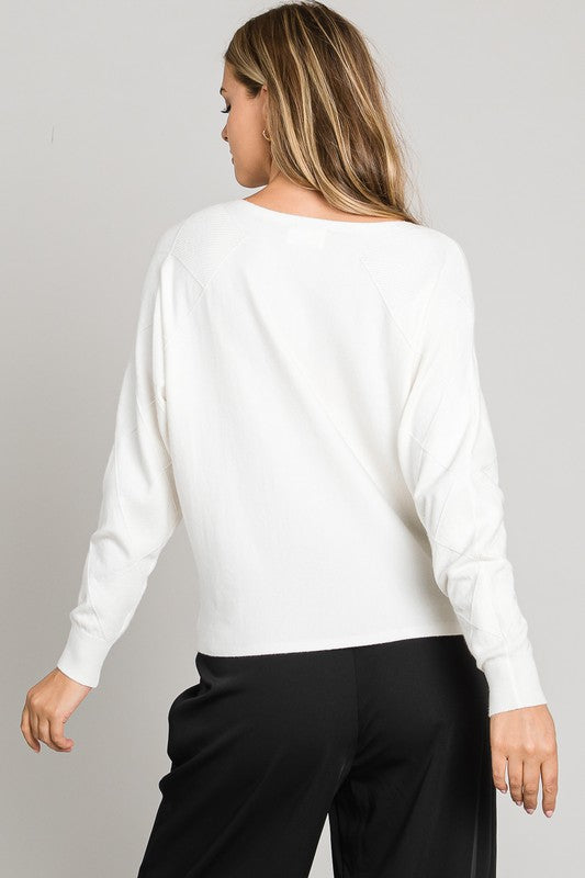 Amee Texture Off White Sweater