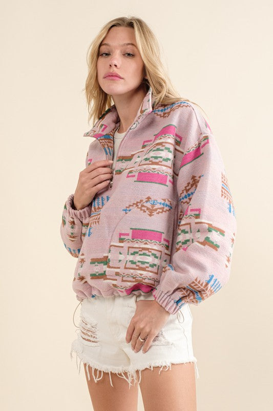 Edeline Pullover Pink Fleece