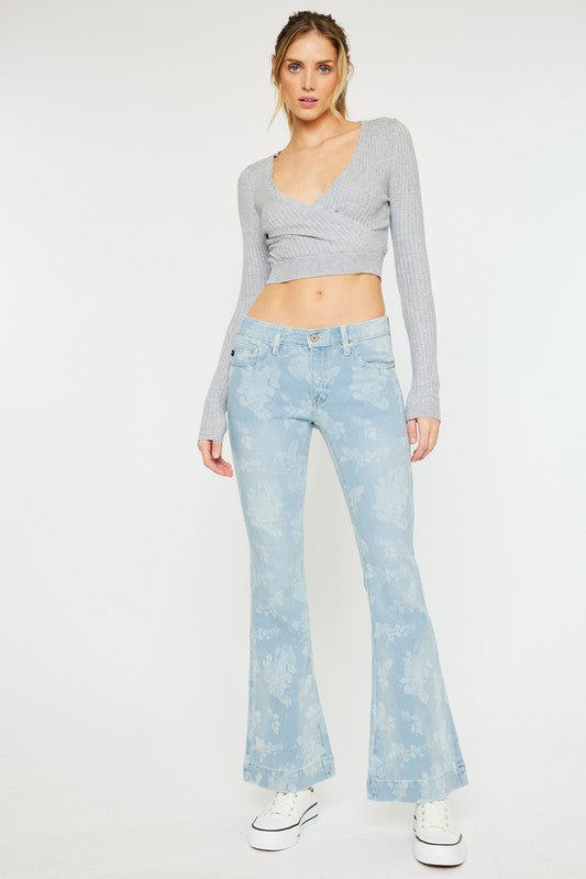 KANCAN Tatum Floral Flare Jeans