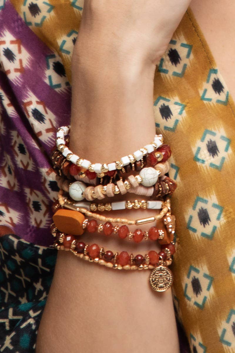 Flint Multi Layered Natural Stone Bracelet