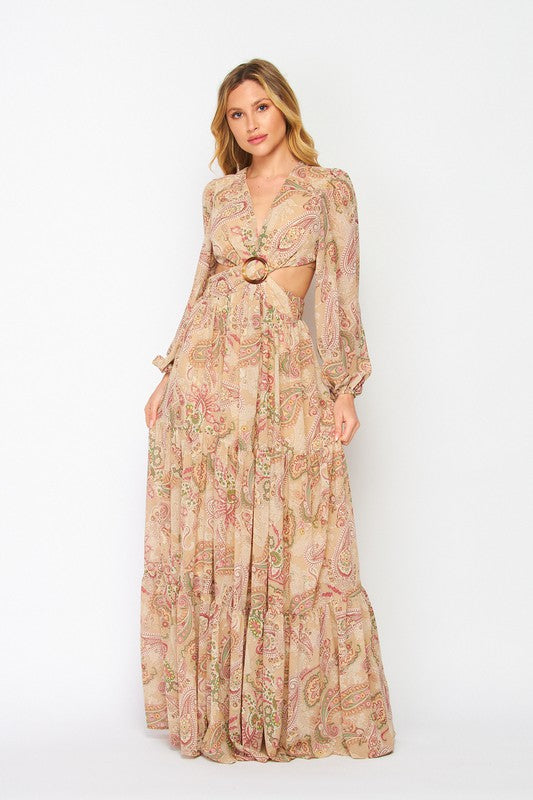 Calista Paisley Maxi Dress