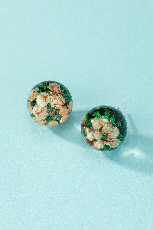 Ferna Floral Ball Earrings