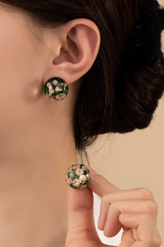 Ferna Floral Ball Earrings