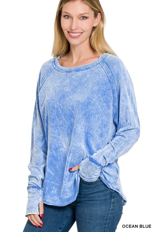 Maggie Washed Long Sleeve Top (3 Colors!)